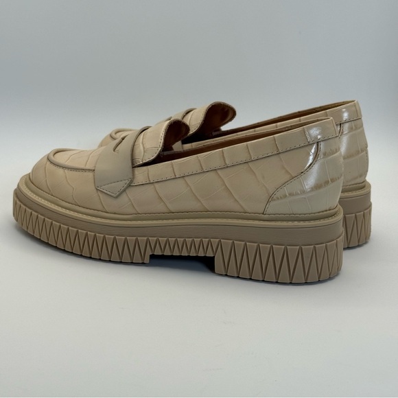 SCHUTZ Viola Croc Embossed Leather Chunky Slip On Loafers Size 8B - Picture 16 of 17